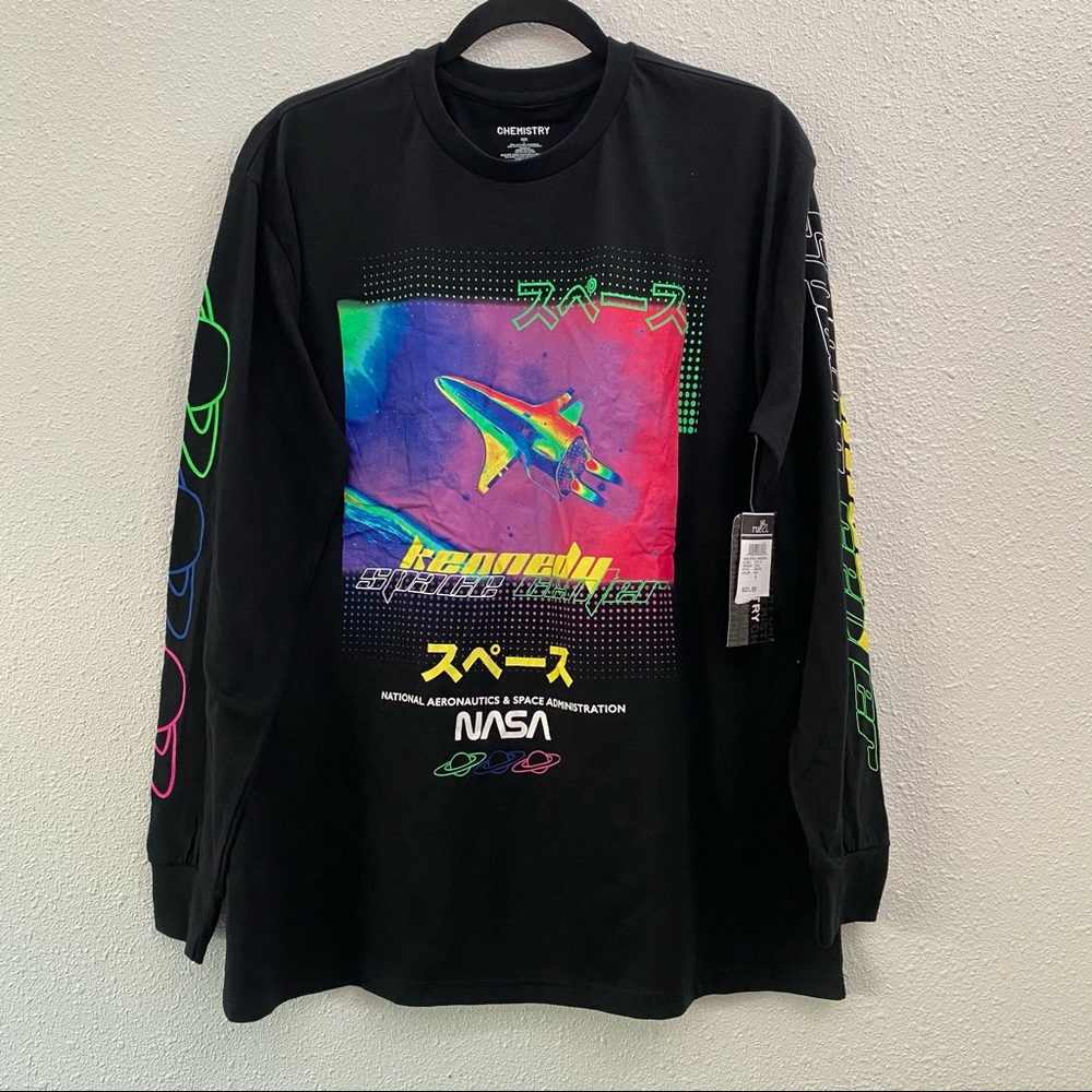 CHEMISTRY shirt, black, NASA printing, large